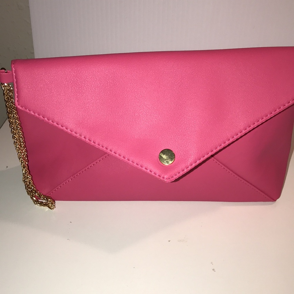 Ipsy pink envelope clutch new